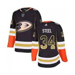 Anaheim Ducks #34 Sam Steel Authentic Black Drift Fashion Hockey Jersey