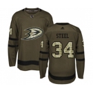 Anaheim Ducks #34 Sam Steel Authentic Green Salute to Service Hockey Jersey