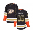 Anaheim Ducks #35 Jean-Sebastien Giguere Authentic Black Drift Fashion Hockey Jersey