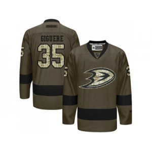Anaheim Ducks #35 Jean-Sebastien Giguere Green Salute to Service Stitched NHL Jersey