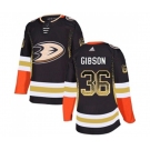 Anaheim Ducks #36 John Gibson Authentic Black Drift Fashion Hockey Jersey