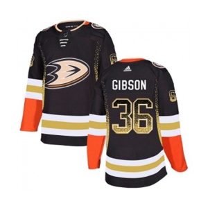 Anaheim Ducks #36 John Gibson Authentic Black Drift Fashion Hockey Jersey
