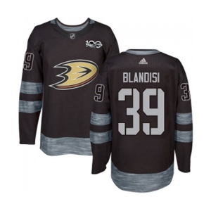 Anaheim Ducks #39 Joseph Blandisi Authentic Black 1917-2017 100th Anniversary Hockey Jersey