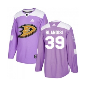 Anaheim Ducks #39 Joseph Blandisi Authentic Purple Fights Cancer Practice Hockey Jersey
