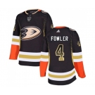 Anaheim Ducks #4 Cam Fowler Authentic Black Drift Fashion Hockey Jersey