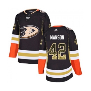 Anaheim Ducks #42 Josh Manson Authentic Black Drift Fashion Hockey Jersey