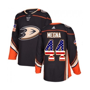Anaheim Ducks #44 Jaycob Megna Authentic Black USA Flag Fashion Hockey Jersey