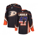 Anaheim Ducks #47 Hampus Lindholm Authentic Black USA Flag Fashion Hockey Jersey