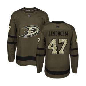 Anaheim Ducks #47 Hampus Lindholm Authentic Green Salute to Service Hockey Jersey