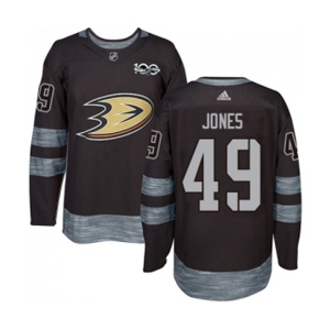 Anaheim Ducks #49 Max Jones Authentic Black 1917-2017 100th Anniversary Hockey Jersey