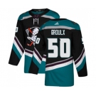 Anaheim Ducks #50 Benoit-Olivier Groulx Authentic Black Teal Alternate Hockey Jersey