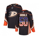 Anaheim Ducks #50 Benoit-Olivier Groulx Authentic Black USA Flag Fashion Hockey Jersey