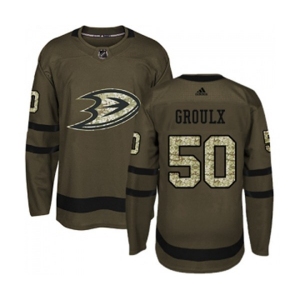 Anaheim Ducks #50 Benoit-Olivier Groulx Authentic Green Salute to Service Hockey Jersey