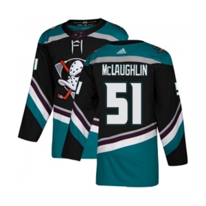 Anaheim Ducks #51 Blake McLaughlin Authentic Black Teal Alternate Hockey Jersey