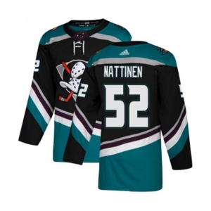 Anaheim Ducks #52 Julius Nattinen Authentic Black Teal Alternate Hockey Jersey