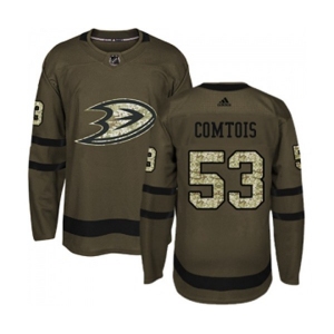 Anaheim Ducks #53 Max Comtois Authentic Green Salute to Service Hockey Jersey