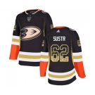 Anaheim Ducks #62 Andrej Sustr Authentic Black Drift Fashion Hockey Jersey