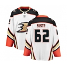 Anaheim Ducks #62 Andrej Sustr Authentic White Away Fanatics Branded Breakaway Hockey Jersey