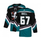 Anaheim Ducks #67 Rickard Rakell Authentic Black Teal Alternate Hockey Jersey