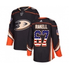 Anaheim Ducks #67 Rickard Rakell Authentic Black USA Flag Fashion Hockey Jersey