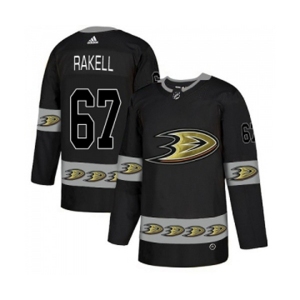 Anaheim Ducks #67 Rickard Rakell Premier Black Team Logo Fashion Hockey Jersey
