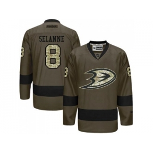 Anaheim Ducks #8 Teemu Selanne Green Salute to Service Stitched NHL Jersey