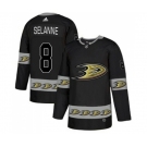 Anaheim Ducks #8 Teemu Selanne Premier Black Team Logo Fashion Hockey Jersey