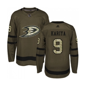 Anaheim Ducks #9 Paul Kariya Authentic Green Salute to Service Hockey Jersey