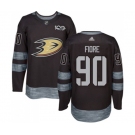 Anaheim Ducks #90 Giovanni Fiore Authentic Black 1917-2017 100th Anniversary Hockey Jersey