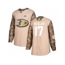 Men Adidas Anaheim Ducks #17 Ryan Kesler Camo Authentic 2017 Veterans Day Stitched NHL Jersey