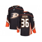 Men Adidas Anaheim Ducks #36 John Gibson Black Home Authentic Stitched NHL Jersey