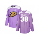 Men Adidas Anaheim Ducks #38 Derek Grant Purple Authentic Fights Cancer Stitched NHL Jersey