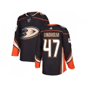 Men Adidas Anaheim Ducks #47 Hampus Lindholm Black Home Authentic Stitched NHL Jersey