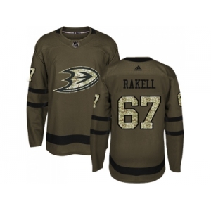 Men Adidas Anaheim Ducks #67 Rickard Rakell Green Salute to Service Stitched NHL Jersey