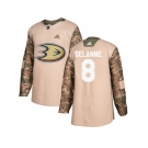 Men Adidas Anaheim Ducks #8 Teemu Selanne Camo Authentic 2017 Veterans Day Stitched NHL Jersey
