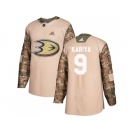 Men Adidas Anaheim Ducks #9 Paul Kariya Camo Authentic 2017 Veterans Day Stitched NHL Jersey