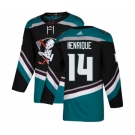 Men's Adidas Anaheim Ducks #14 Adam Henrique Authentic Black-Teal Alternate NHL Jersey