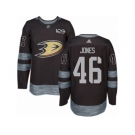 Men's Adidas Anaheim Ducks #46 Max Jones Authentic Black 1917-2017 100th Anniversary NHL Jersey