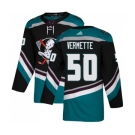 Men's Adidas Anaheim Ducks #50 Antoine Vermette Premier Black-Teal Alternate NHL Jersey