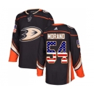 Men's Adidas Anaheim Ducks #54 Antoine Morand Authentic Black USA Flag Fashion NHL Jersey