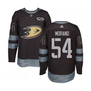 Men's Adidas Anaheim Ducks #54 Antoine Morand Premier Black 1917-2017 100th Anniversary NHL Jersey