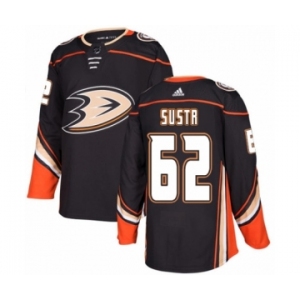 Men's Adidas Anaheim Ducks #62 Andrej Sustr Authentic Black Home NHL Jersey