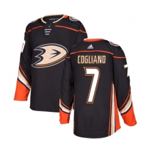 Men's Adidas Anaheim Ducks #7 Andrew Cogliano Authentic Black Home NHL Jersey