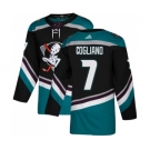 Men's Adidas Anaheim Ducks #7 Andrew Cogliano Premier Black-Teal Alternate NHL Jersey