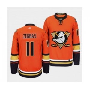 Men's Anaheim Ducks #11 Trevor Zegras Orange Authentic Adidas Jersey