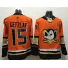 Men's Anaheim Ducks #15 Ryan Getzlaf Orange Stitched Hockey Jersey