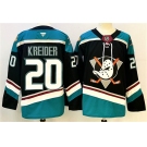 Men's Anaheim Ducks #20 Chris Kreider Black Teal 2024-25 Stitched Jersey