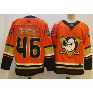 Men's Anaheim Ducks #46 Trevor Zegras Orange Authentic Adidas Jersey