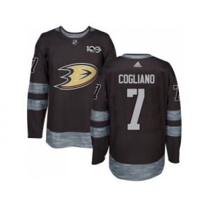 Men's Anaheim Ducks #7 Andrew Cogliano Black 1917-2017 100th Anniversary Stitched NHL Jersey