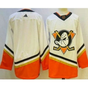 Men's Anaheim Ducks Blank White 2022 Reverse Retro Authentic Jersey